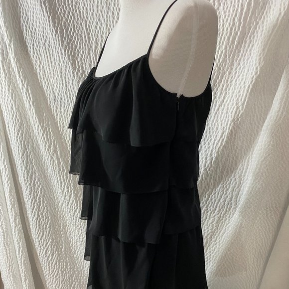 Ann Taylor LOFT Tiered Ruffle Little Black Dress - Picture 2 of 6
